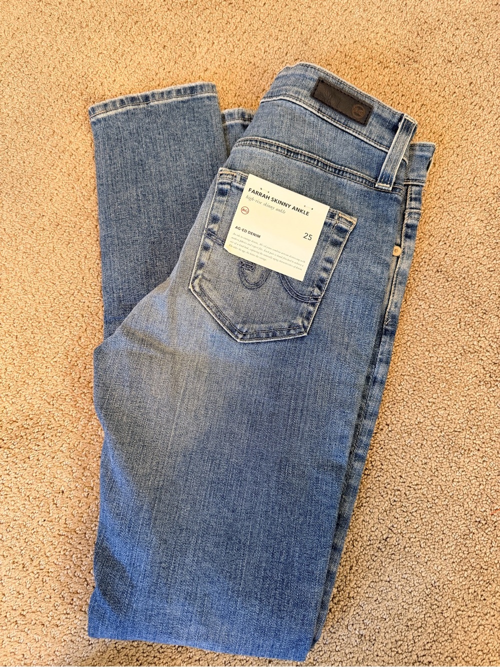 AG Farrah Skinny Ankle High Rise Skinny Ankle Jeans size 25 NWT